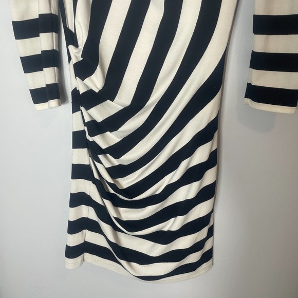 Juicy Couture Promenade Stripe ¾ Sleeve Dress Size Small Y2K Print Party - Picture 7 of 14
